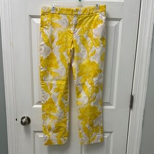 Banana Republic Yellow Floral Women's Cropped Jeans
